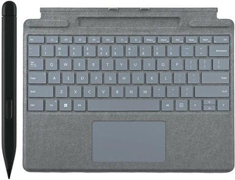 Pro 11 Signature-Tastatur mit schlankem Stift 2, kompatibel mit Microsoft Surface Pro 11/10/9/8, Pro 10, magnetische Signatur-Tastatur für Microsoft Surface Pro 11/10/9/8/X mit Slim Pen 2 (Eisblau)