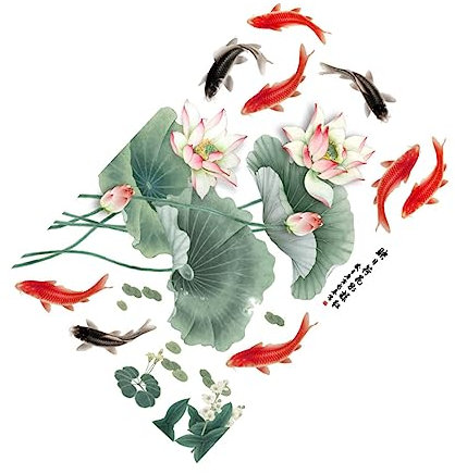 ANDRESLAD 1Blatt Chinesisches Wandtattoo Abnehmbarer Wandaufkleber Aesthetic Deko für Wohnzimmer Schlafzimmer Büro Selbstklebend Hinterlässt Rückstände Asiatisches