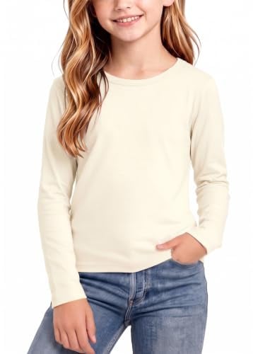 Arshiner Mädchen T-Shirt Kinder Thermo Langarmshirt Innenfleece Basic Top