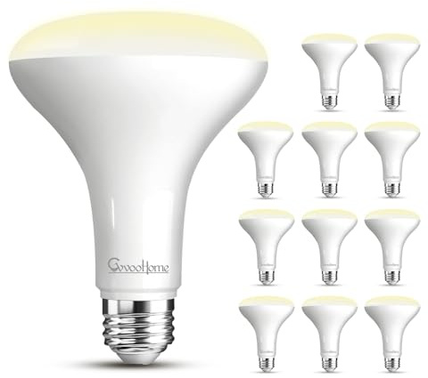 GvvooHome 12 Pack BR30 LED Flood Light Bulbs, 7W (65W Equivalent), 2700K Soft White, 650 Lumens, E26 Base, Dimmable, Indoor Recessed Can Lighting for Living Room, Bedroom, Kitchen