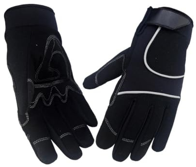 Générique Gants de Travail Anti-Vibrations XU5300, Paume Doigts renforcés | Microfibre, respirants, résistants à l'usure, noirs, 250 mm, M L XL, 1 paire