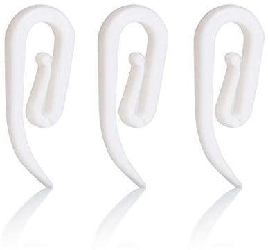 50 ganci per tende in plastica bianca, per tende con occhielli o nastro da tende