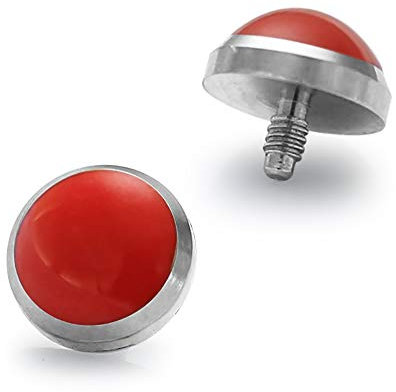 Monster Piercing Pierre Rouge Rond INOX 316L Acier Chirurgical Filetage Interne de Micro ancrage dermique Bijoux Piercing