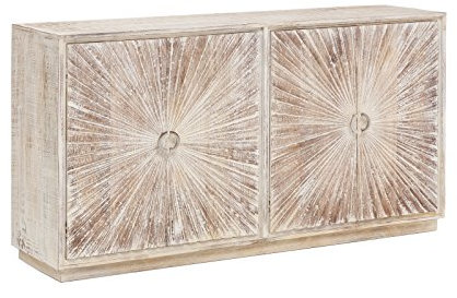 Woodkings® Sideboard Sambia weiß Massivholz Mango Anrichte Design Kommode Patina Vintage massiv Holzmöbel