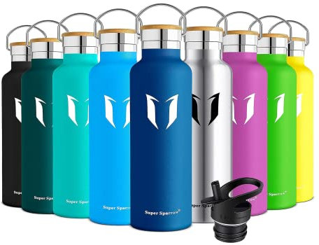 Super Sparrow Gourde Isotherme - Bouteille Isotherme - 500ml - Gourdes Inox Bouche Standard - Gourde Enfant sans BPA, pour Sport, Gym, Voyage