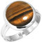 Jeweloporium Braun Natürlich Tigerauge 925 Silber Ringe für Damen mit Stein Handgefertigt Silber Ringe Größe 60(19.1) Muttertag Geschenk Cocktail Schmuck