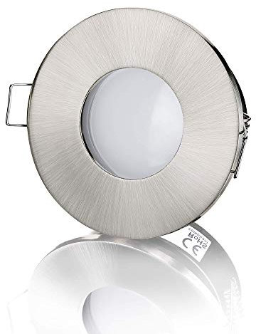 lambado® LED Spots Flach für Badezimmer IP65 in Edelstahl gebürstet - Moderne Deckenstrahler/Einbaustrahler für Außen inkl. 230V 5W Strahler neutralweiß dimmbar - Hell & Sparsam