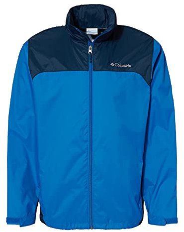 Columbia mens1442361Glennaker Lake Front-zip Rain Jacket With Hideaway Hood Patterned Opaque Standing Collar Long Sleeves Rain Jacket - Black - Men's Small - Buy 1 get 5 free!