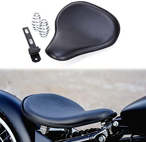Nero Sella moto bobber con Kit staffa di montaggio per molle monoposto moto in pelle per Bobber Sportster XL883 1200 48 Forty Eight Softtail Dyna Street Glide Chopper customed. …