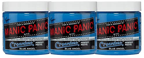 Manic Panic Blue Angel Pastel Classic Creme, Vegan, Cruelty Free, Semi Permanent Hair Dye 3 x 118ml