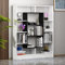 Homidea Venus Bücherregal - Standregal - Büroregal - Raumtieler für Wohnzimmer/Büro in modernem Design (Weiß/Schwarz)