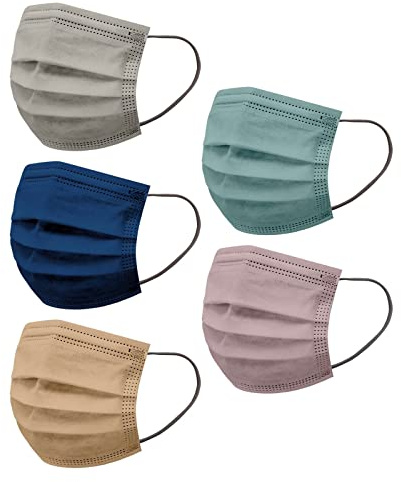 DolceTiger 50 Stück Unisex Mundschutz 3 Lagige Schutz_Einfarbige_Maske, Atmungsaktiv Mund_und_Nasenschutz Staubdicht Halstuch Mund- Nase- Gesichts Bedeckung Face Bandana