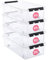SmartStore 31L Clear Plastic Underbed Storage Boxes with Wheels, 4 Pack, Reinforced, 10 Year Guarantee, Food Safe, Clip Locked, Stackable and Nestable, BPA Free L72 x W40 x H19 cm