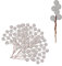 Mienocol 100pcs Christmas Artificial Frosted Fruit Berry, 1.4cm Silver Twig Stem Fruits Picks for Winter Wreath Making, Xmas Tree Decorations Supplies