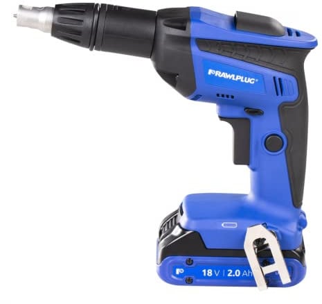 Rawlplug Cordless Drywall Screwdriver | Cordless Screwdriver Set with Charger and 2 Li-Ion Batteries | Electric Screwdriver 18V Brushless | Rechargeable Screwdriver with Case and Gloves