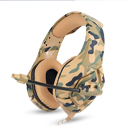 InnovTec Casque de Gaming PS4 Haute Fidélité avec Apparence Camouflage et haut-parleurs de 50mm Anti Bruit Audio pour PS4 Xbox One Casque avec Micro