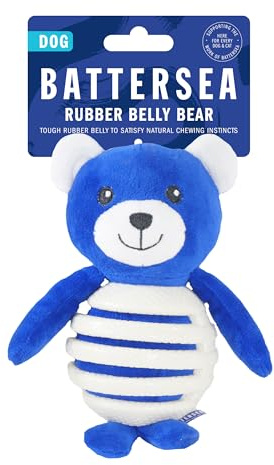 Rosewood Battersea Rubber Belly Bear Dog Toy - Multi-Texture, Durable Chew & Play Toy for Dogs, 15cm x 21cm, Interactive and Engaging, Breeds