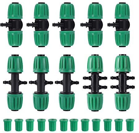 FULAIERGD Tubi da 1/2 Pollici (1/2 ID x0.6-0.63 OD) Raccordi per Tubi Flessibili antigoccia per Tubi di irrigazione da 16 mm a 1/4 di Pollice (Adatto a 13 mm ID / 4 mm ID)