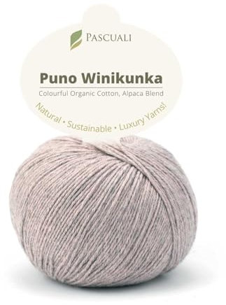 PASCUALI | Puno Winikunka | Strickwolle aus 70% Baumwolle und 30% Alpakawolle Alpaka Wolle Alpaca Baby zum Stricken und Häkeln, 1 Knäuel - 50g - Farbe:Rosenquarz 52