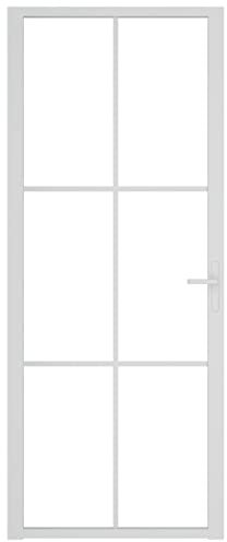 Gecheer Innentür Struktur Türrahmen Zimmertür Innentüre Türverkleidung Türpolsterung Schiebetürbeschlag 83 x 201,5 cm (B x H) Hartglas, Aluminium Montagezubeh?r inbegriffen Glasst?rke: 5 mm