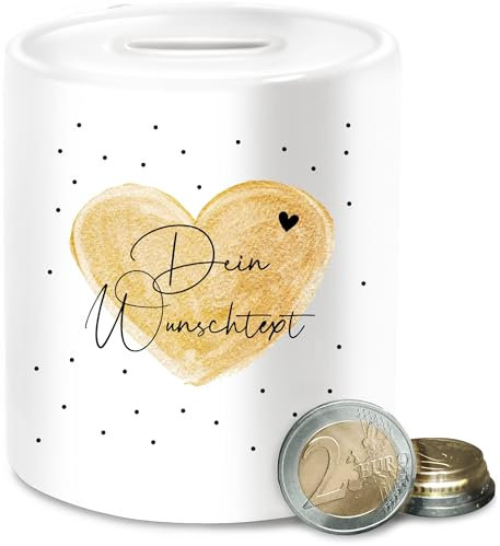 Spardose - Aufdruck selbst gestalten - Dein Wunschtext I Geschenk personalisiert Weihnachten I Vatertag I Muttertag I Geburtstag - Unisize - Weiß - trinkgeldkasse Geschenke für friseure