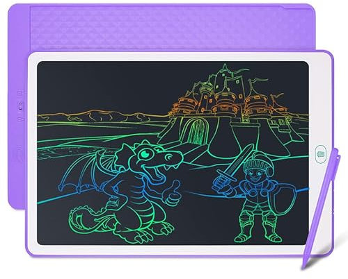 Coolzon Buntes LCD-Schreibtablett für Kinder, 38,1 cm, löschbares Schreibtablett mit Sperrfunktion, Zeichenblock für Kinder, zum Malen, Zeichnen und Memo-Listen, kostenlose Tier-Cartoon-Aufkleber,