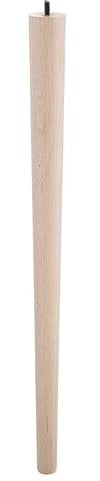 Gedotec Schrankfüße Tischbeine Holz | Woody | Höhe 690 mm schrägstellbar | 1 Stück Tischbein - Füße für Möbel | Möbelbeine Buche aus Holz mit schwarzer Platte | Schreibtischbeine - Füße für Kommoden