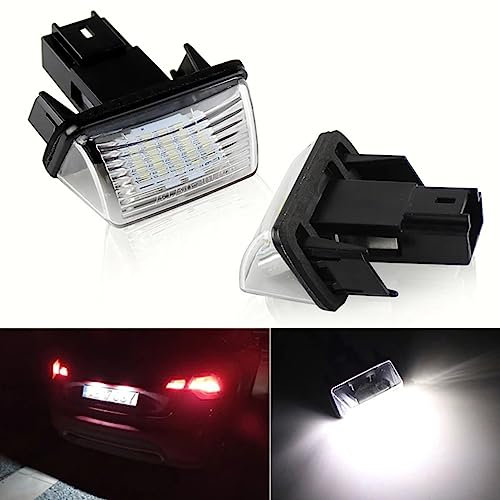 DHCN 2pcs 12V18LED car number license plate light lamp 6500K number license for C/itroen C3 C4 C5 C6 for P/eugeot 206 207 307 308 406 407