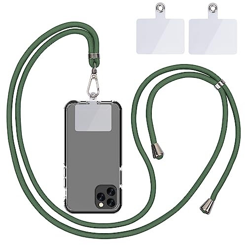 Handykette Universal, Handy Lanyard, Universelles Handy um den Hals hängend mit Pad Handy Lanyard, verstellbar und abnehmbar. (1grün)