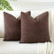 JOTOM 2er Set Cord Kissenbezüge Kissenhülle Dekorative Zierkissen Sofakissen Couchkissen Dekokissen Kissenbezug Deko Kissenhülle für Sofa Wohnzimmer 60x60cm Braun