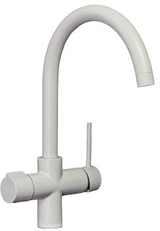 Swan Miscelatore Cinque Vie Alto Tondo Bianco Ghiaccio