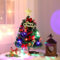 50CM Mini Árbol de Navidad de Mesa Artificial con Luces y Adornos, Pequeño Árbol de Navidad, Mini Árbol de Pino Artificial de Mesa para Decoración de Escritorio de Hogar y Oficina