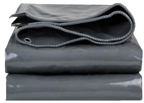 HUHJYUGE Bâche de Protection 4x8m, Bâche de PVC 650g/m² Untra Haute Densité, Bâche Imperméable avec Œillets et Bords Renforcés, pour Meubles Jardin Extérieur, Piscine