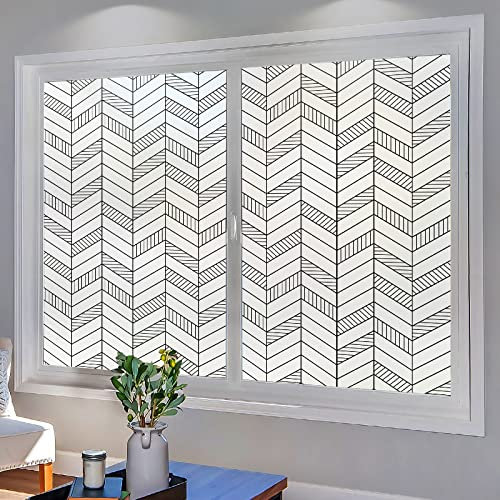 Fensterfolie Schwarze Weiße Streifen Fensterfolie Blickdicht Sichtschutzfolie Fenster Static Milchglasfolie Folie Fenster Sichtschutz Home Office Fensterfolie Selbsthaftend 30x90cm