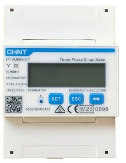 CHINT DTSU666-CT Dreiphasiger DIN35mm elektronischer intelligenter Energiezähler Stromzähler 1,5(6)A, Stromwandler verbingdung, RS485/ Modbus RTU, MID Zertifikat (Nicht mit Wechselrichter kompatibel)