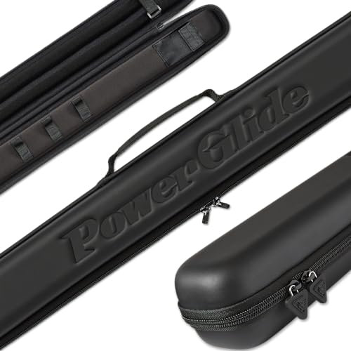 PowerGlide Svartur Snooker-/Billardqueue-Tasche, modernes Design, weiches Eva, Griff und Schultergurt, schützende Schaumstoff-Innenseite, Zubehörtaschen, passend für 2-teilige 50/50-Gelenkqueue