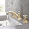 Grifo de lavabo de 3 agujeros de 2 manijas, cascada, grifo mezclador de lavabo, grifo mezclador de lavabo, grifo de agua fría y caliente, cobre, acero inoxidable, para baño, cocina, mesa de lujo, oro