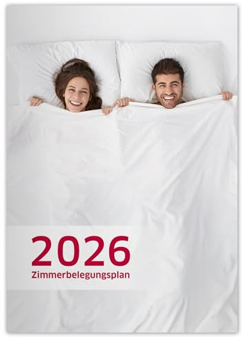 Zimmerbelegungsplan 2025 2026, Zimmerbelegungskalender, Reservierungskalender für Hotels, Pensionen und Ferienhäuser, Ferienvermietungen, Feiertage und Ferien, A4 210x297mm (2026, 1)