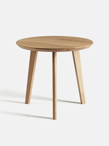 Beistelltisch Rund Klein - Wohnzimmertisch, Coffee Table, Couchtisch aus Holz - Side Table (Eiche Hell, Durchmesser: 50cm / Höhe: 45cm)