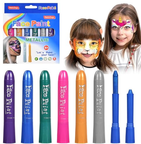 Aomig Truccabimbi, 6 Colori Face Body Painting Trucco per Viso, Costume Cosplay Trucco Body Paint Pittura Corpo Sicuro e Non Tossico, Lavabile, Bambini, Ragazzi, Carnevale, Halloween, Natale, Cosplay