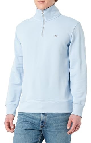 GANT Herren Sweatshirt Mit 1/4-Reißverschluss Und Regulärem Schild, Fresh Blue, XL