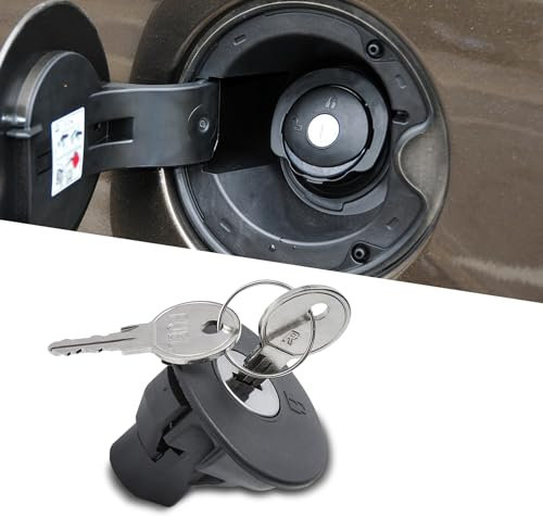 deemars Verriegelbarer Tankdeckel, Verriegelung des Tankstopfens mit 2 Schlüsseln, 8U5Z-9C268-B Tankdeckelabdeckung Kompatibel mit Ford F150, Edge, Escape, Fusion, Lincoln MKZ, Mercury Milan