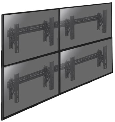 KIMEX - Soporte TV - Videowall - Montaje en Pared - para 4 Pantallas 49-65 Pulgadas - Push Pull - Capacidad de 70 kg - 017-2122K