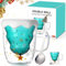 WEILAOK Tasse en verre à double paroi en forme de sapin de Noël, tasse à café de Noël, tasse à café à double paroi, tasse de Noël, adaptée pour le café, les assaisonnements, les boissons, etc., 300