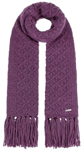 Seeberger Annelie Strickschal Schal Damenschal Damen/Herren - mit Fransen Winter Herbst-Winter - One Size violett
