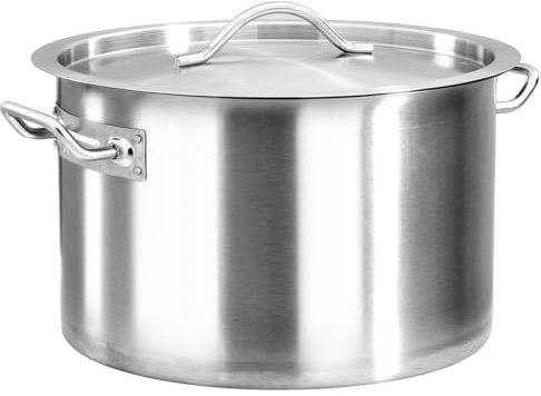 Brokky Olla de Acero Inoxidable 32 L 40x26 cm Ollas Cocina Grandes Cacerola Baja Hoyas para Cocinar