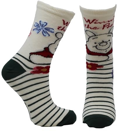 Budget Gifts Winnie Puuh Damensocken Größe 37-42