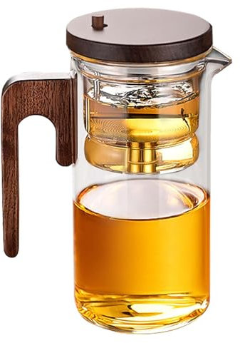 Bottiglia con infusore per tè in vetro, bottiglia d'acqua con infusore per tè, a prova di perdite, infusore per tè in vetro, tazza da viaggio portatile, per separare l'acqua del tè
