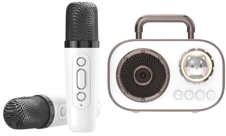 Portable Karaoke Machine, Karaoke Machine for Kids | Wireless Karaoke Machine with 2 Microphones - Rechargeable Long Battery Life Audio Supplies for Home