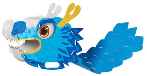 GAOSHA Tête de dragon chinois en papier - Jouet pour enfants - Festival de printemps et Noël